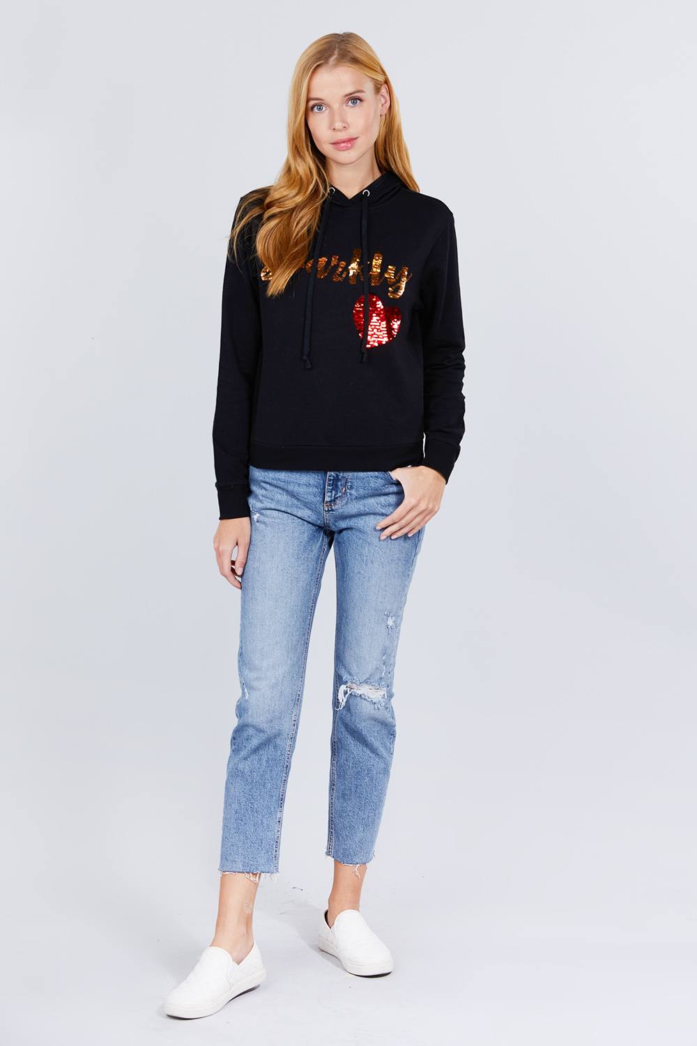 Sparkly Sequins Hoodie Pullover - Absolute Fashion 2020