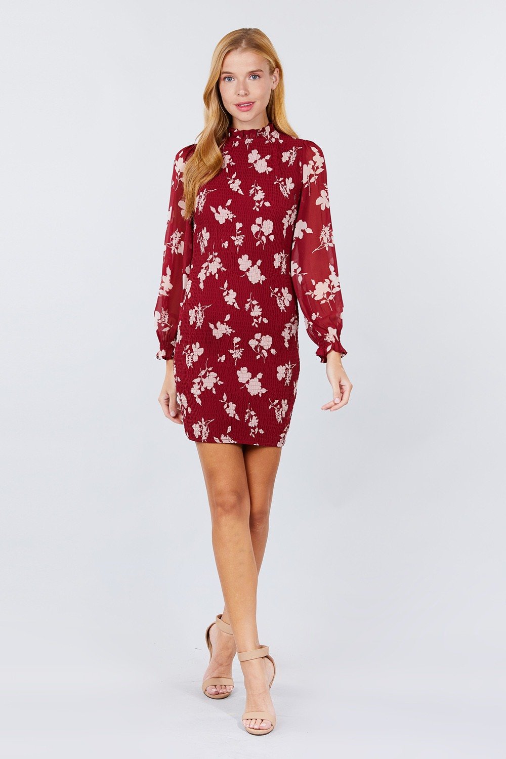 Ruffle Sleeve Print Mini Dress - Absolute Fashion 2020