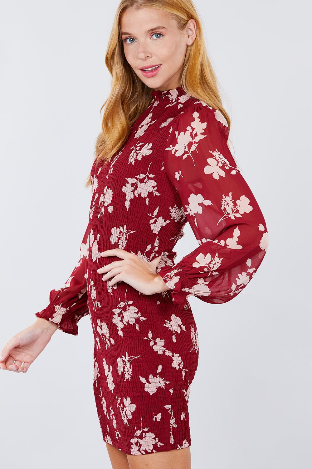 Ruffle Sleeve Print Mini Dress - Absolute Fashion 2020