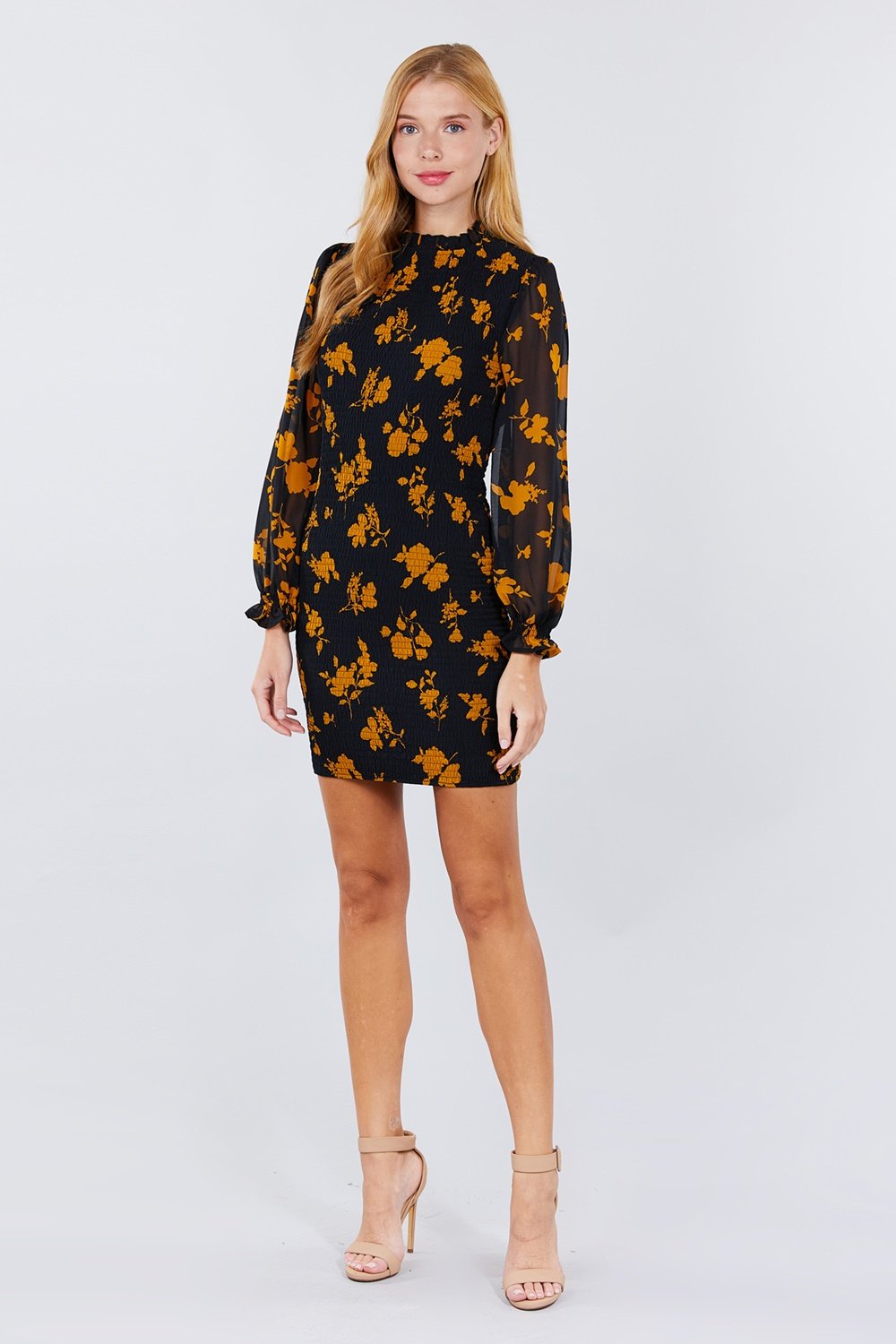 Ruffle Sleeve Print Mini Dress - Absolute Fashion 2020