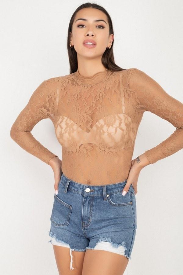 Sheer Floral Lace Bodysuit - Absolute Fashion 2020