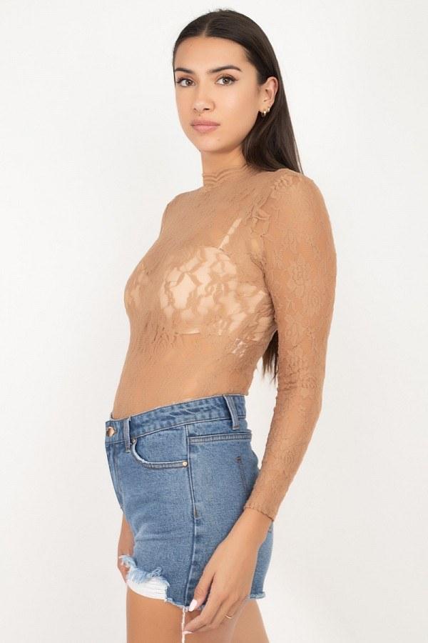 Sheer Floral Lace Bodysuit - Absolute Fashion 2020