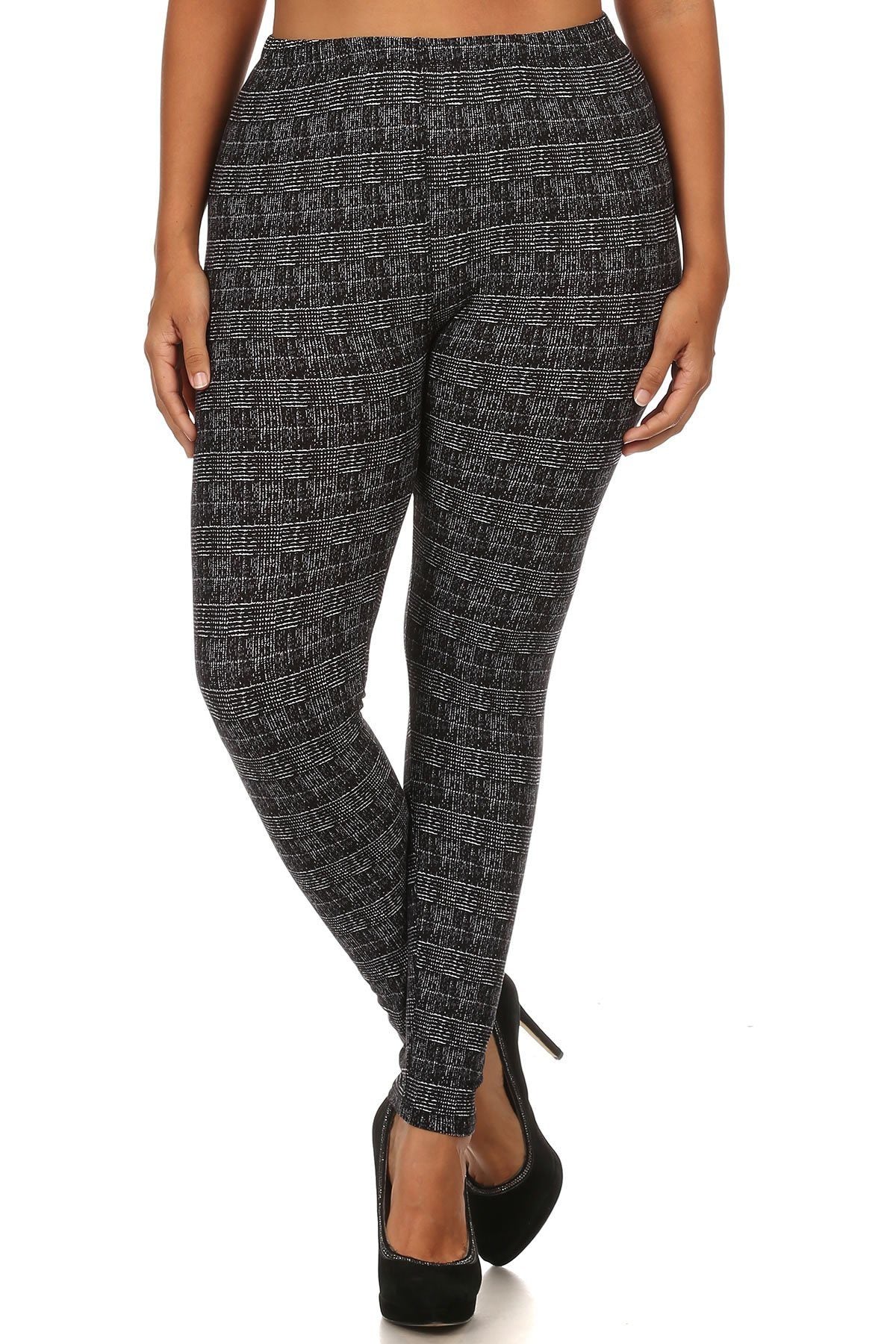 Knit, Pattern Print, Full Length Leggings With Elastic Waist - Absolute Fashion 2020