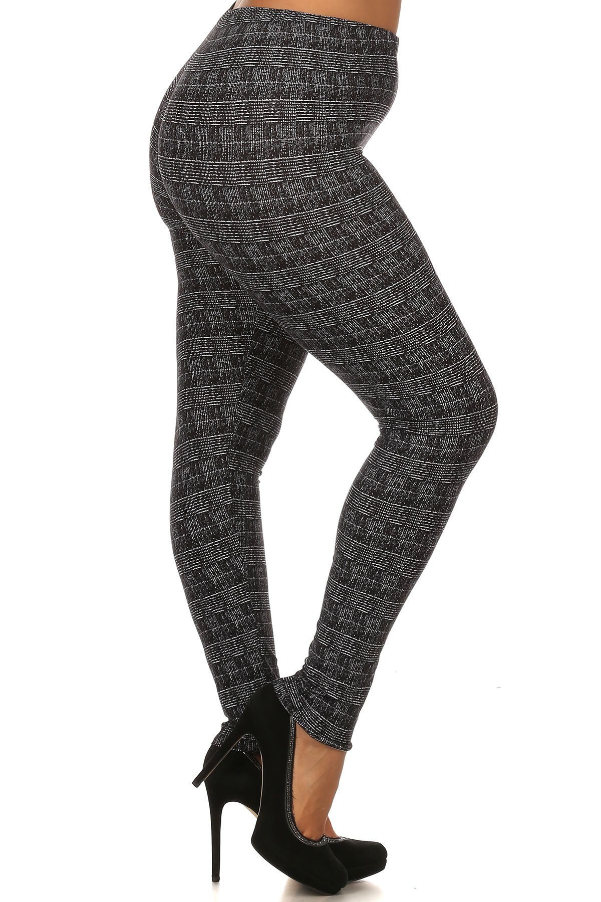 Knit, Pattern Print, Full Length Leggings With Elastic Waist - Absolute Fashion 2020