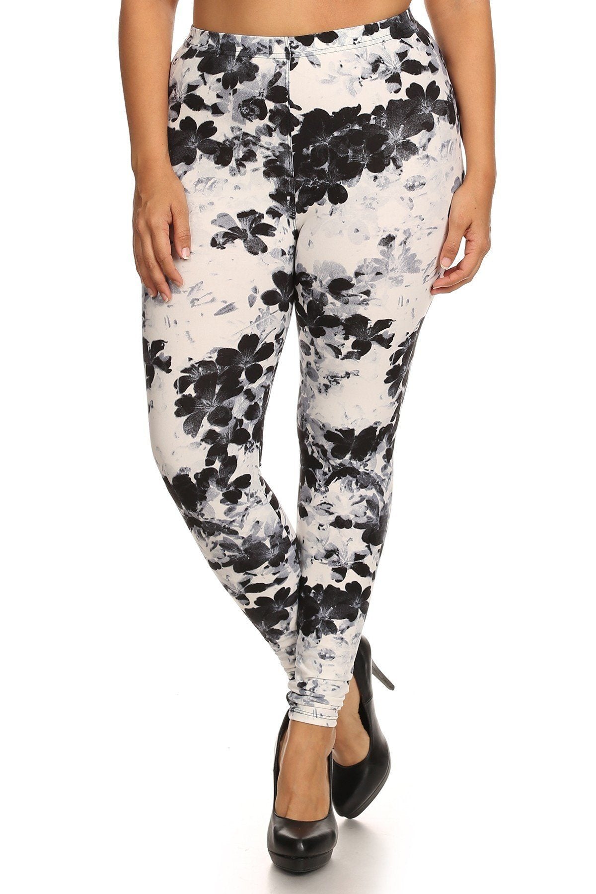 Super Soft Peach Skin Fabric, Floral Graphic Printed Knit Legging - Absolute Fashion 2020