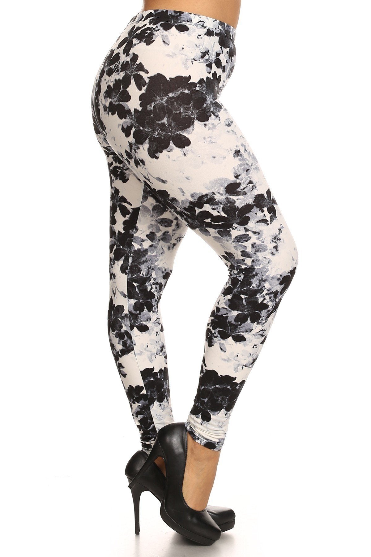 Super Soft Peach Skin Fabric, Floral Graphic Printed Knit Legging - Absolute Fashion 2020