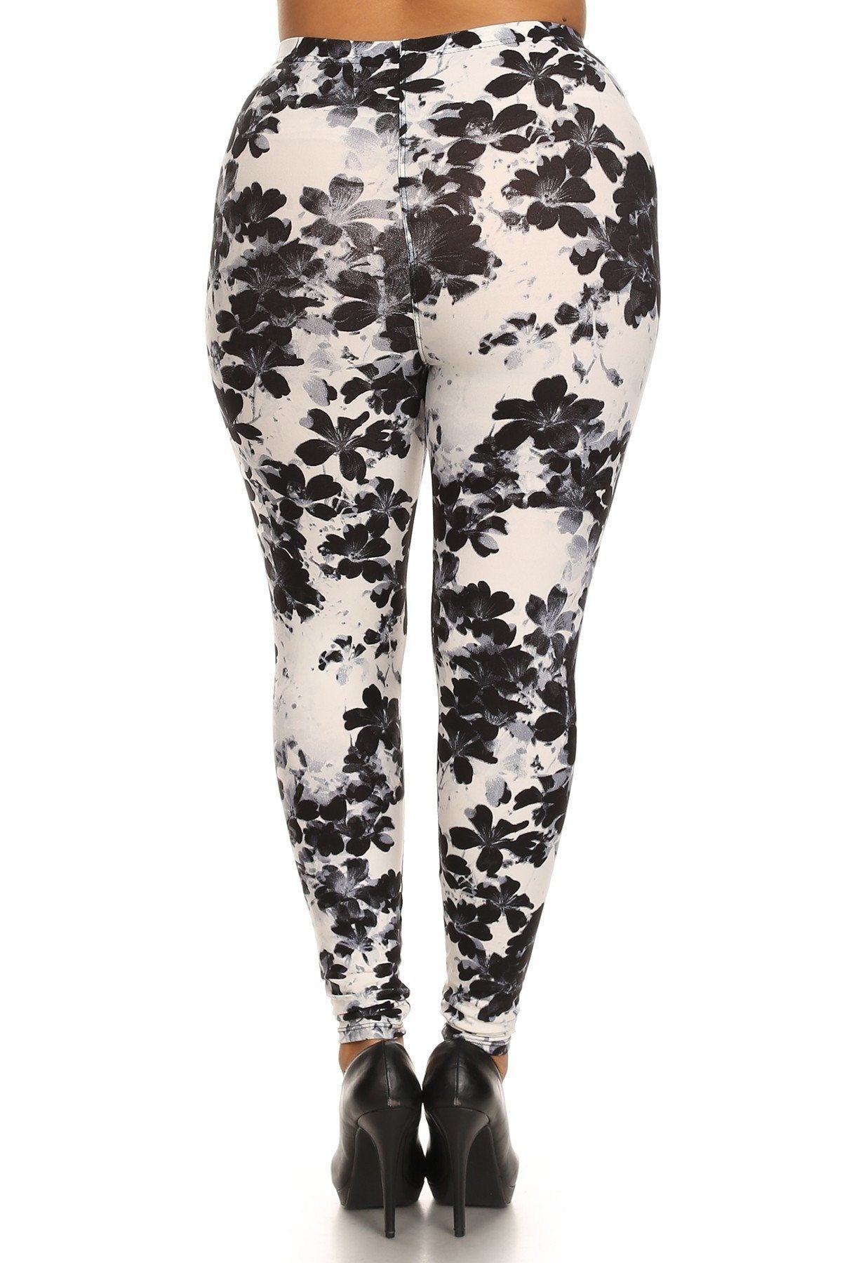 Super Soft Peach Skin Fabric, Floral Graphic Printed Knit Legging - Absolute Fashion 2020