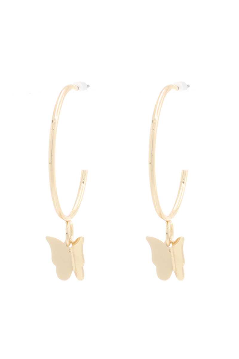 Butterfly Metal Dangle Hoop Earring - Absolute Fashion 2020