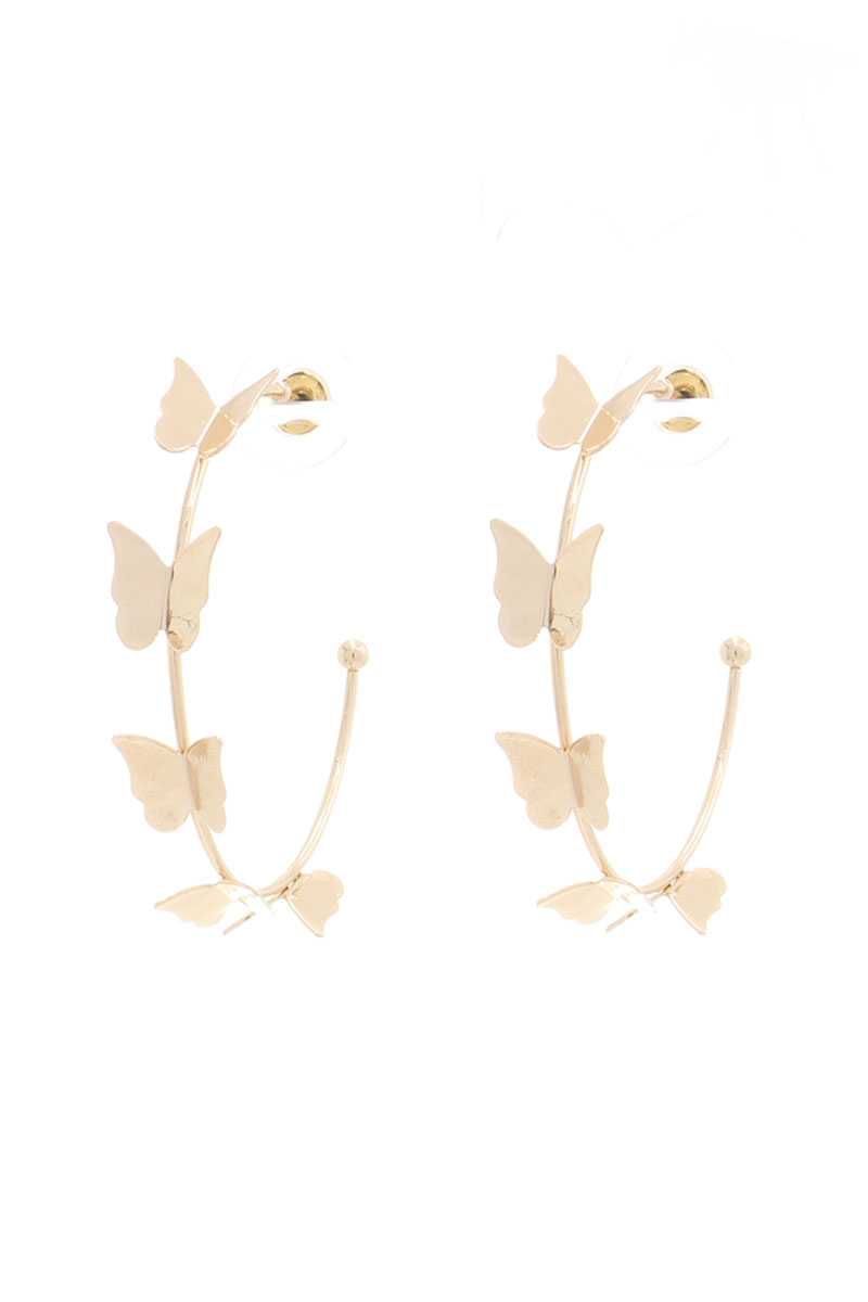 Butterfly Metal Open Hoop Earring - Absolute Fashion 2020