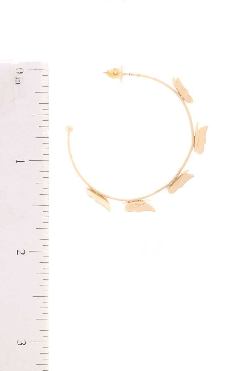 Butterfly Metal Open Hoop Earring - Absolute Fashion 2020