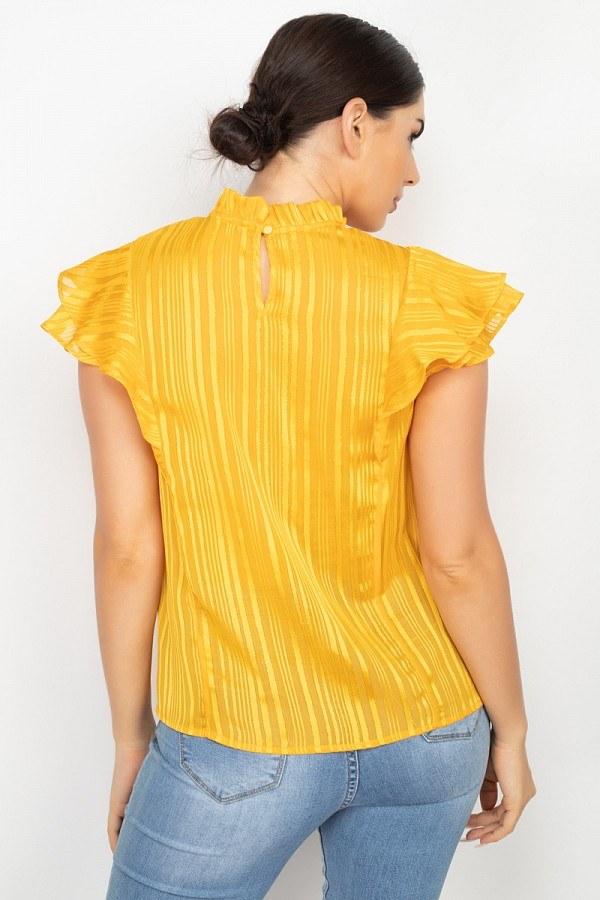 Short Sleeve Ruffle Shadow Top - Absolute Fashion 2020