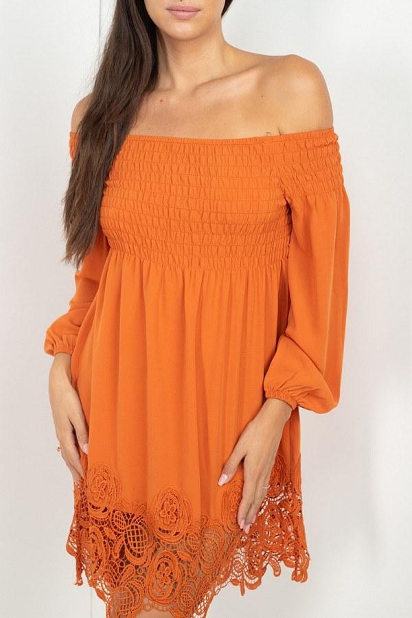 Smocking Off Shoulder Lace Dress - Absolute Fashion 2020