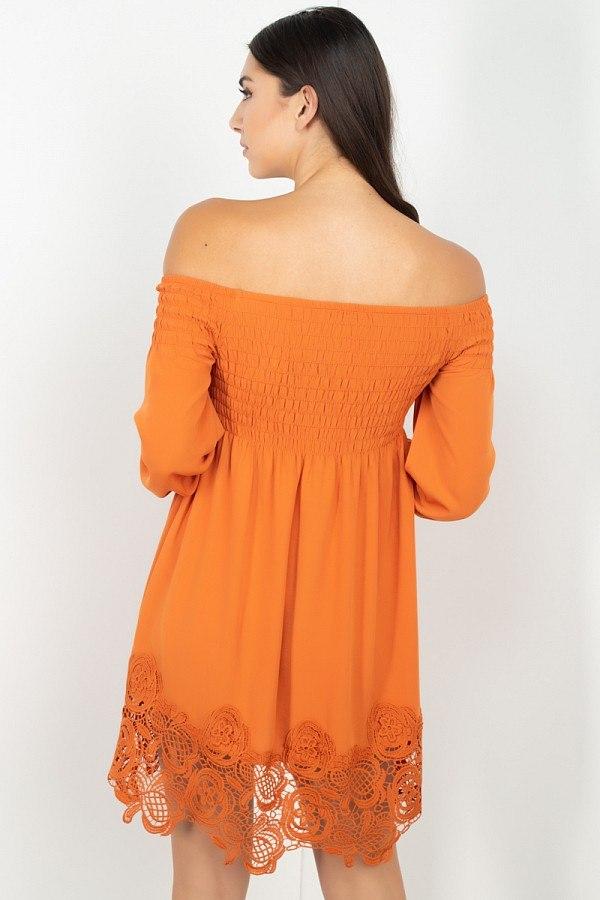 Smocking Off Shoulder Lace Dress - Absolute Fashion 2020