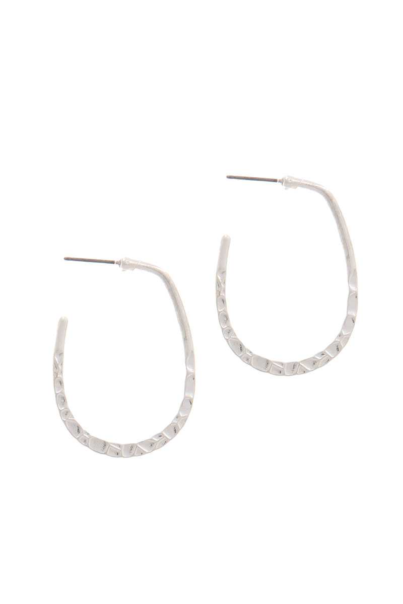 Texture Metal Circle Drop Earring - Absolute Fashion 2020