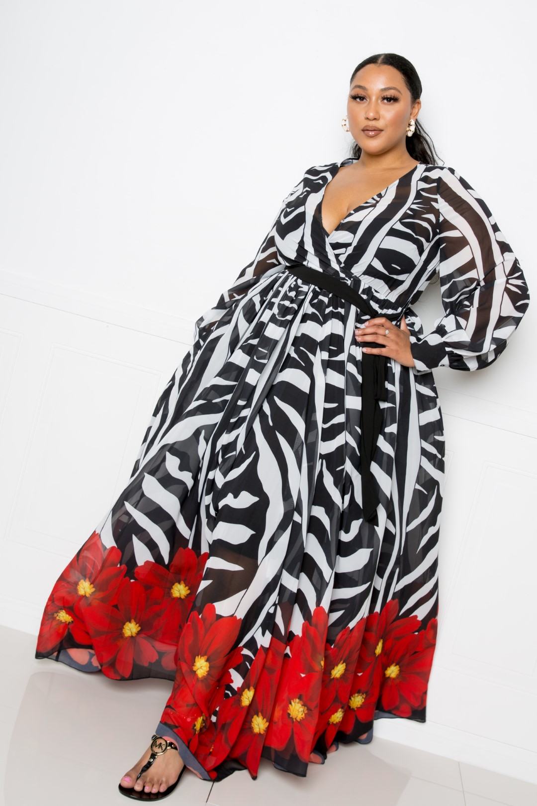 Zebra Printed Maxi Dress - Absolute Fashion 2020