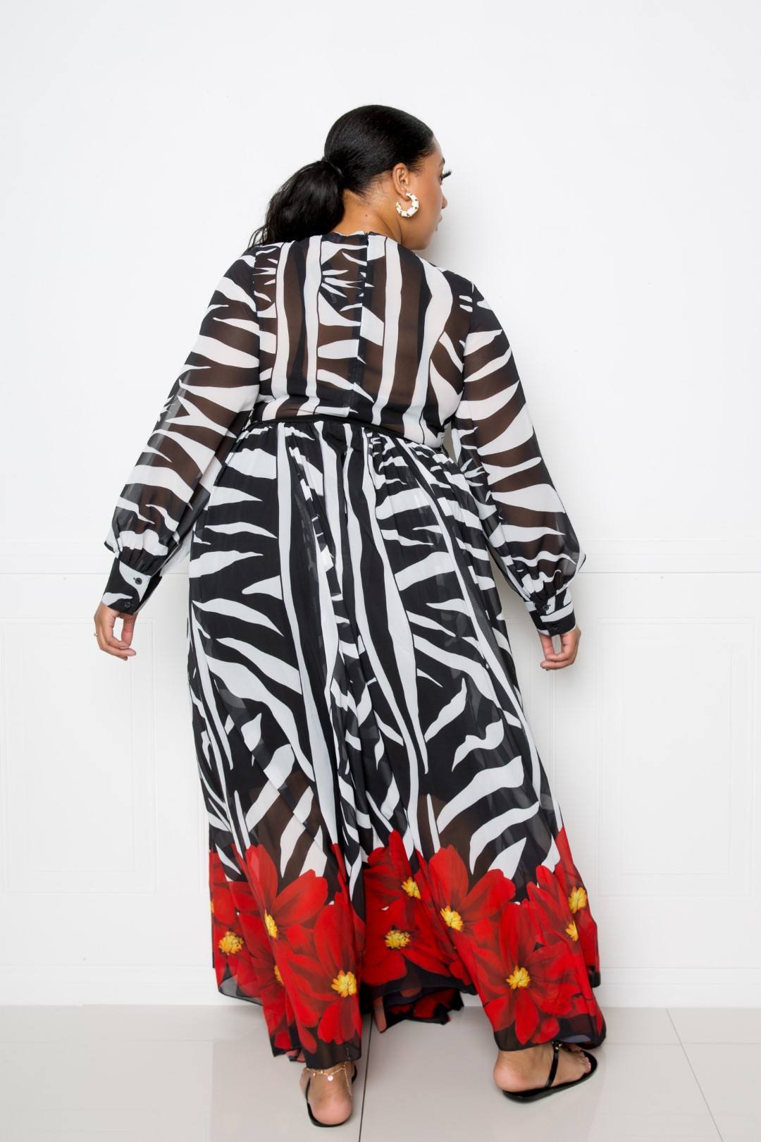 Zebra Printed Maxi Dress - Absolute Fashion 2020