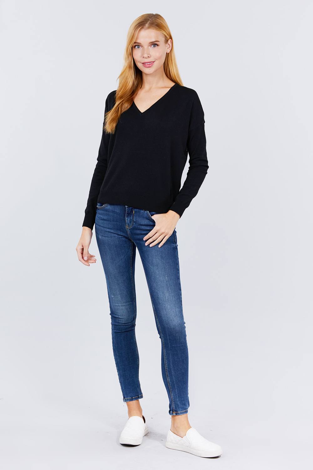 V-neck Back Cross Sweater - Absolute Fashion 2020