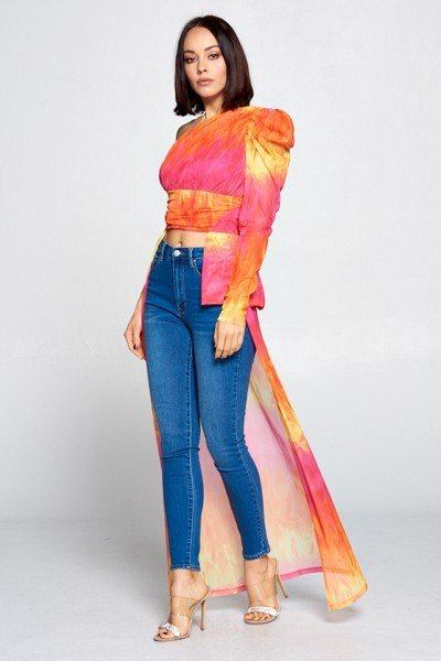 Tie Dye One Shoulder Top - Absolute Fashion 2020