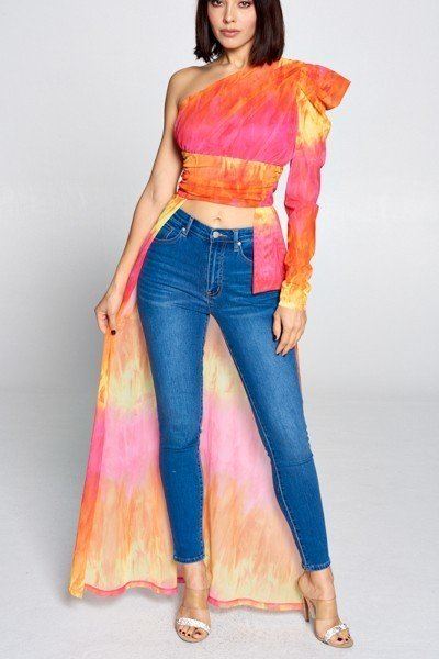 Tie Dye One Shoulder Top - Absolute Fashion 2020