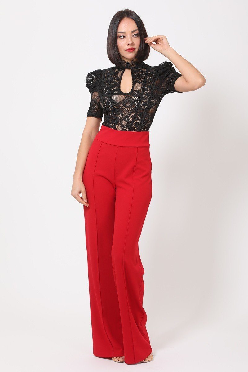 Lace Bodysuit W/front Key Hole Opening Details - Absolute Fashion 2020