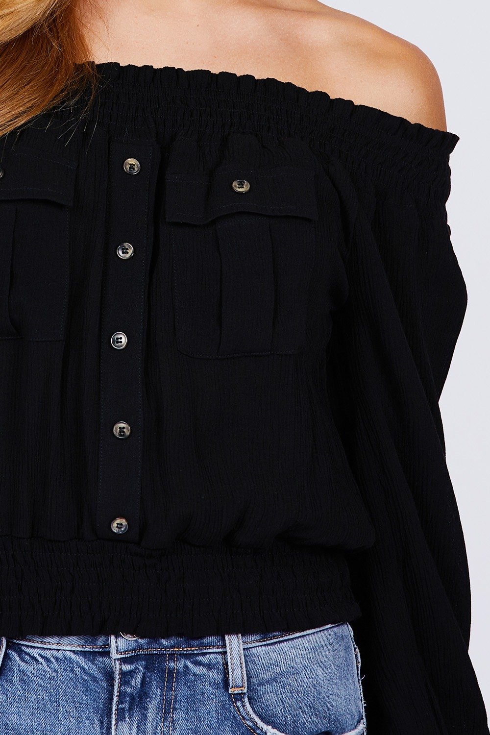 Front Pocket Off Shoulder Top - Absolute Fashion 2020