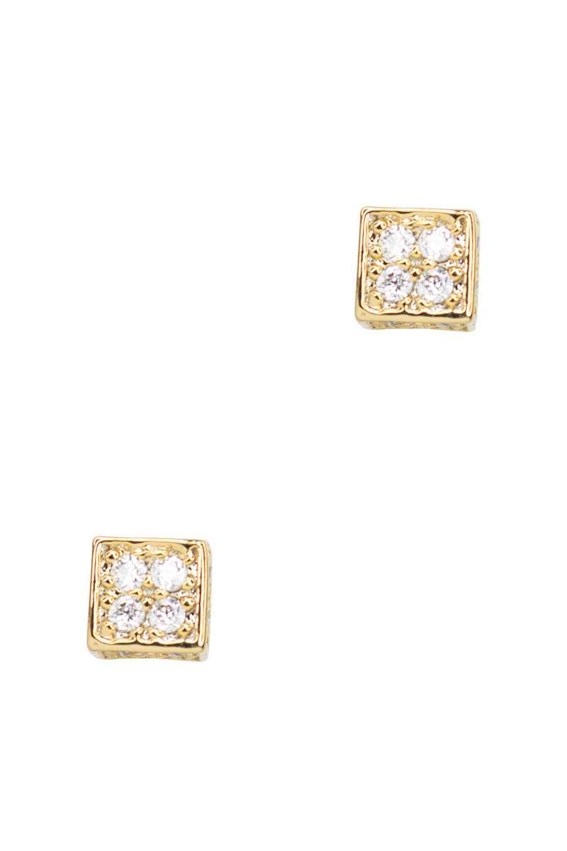 Secret Box Square Stone Stud Earring - Absolute Fashion 2020