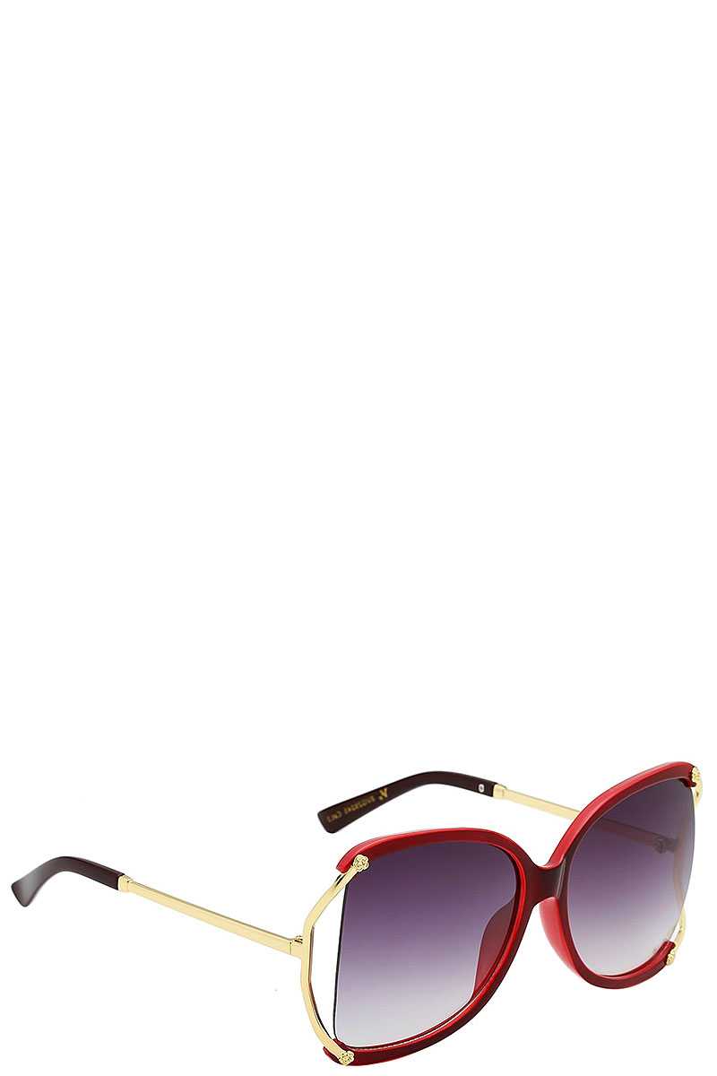 Stylish Polymer C Frame Metallic Temple Womens Sunglasses - Absolute Fashion 2020