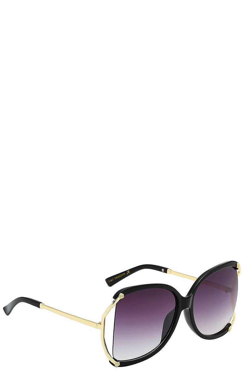 Stylish Polymer C Frame Metallic Temple Womens Sunglasses - Absolute Fashion 2020