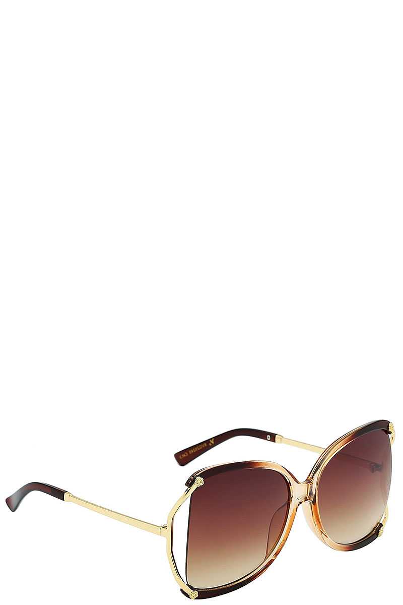 Stylish Polymer C Frame Metallic Temple Womens Sunglasses - Absolute Fashion 2020