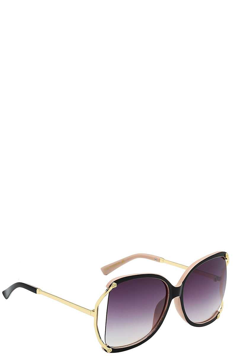 Stylish Polymer C Frame Metallic Temple Womens Sunglasses - Absolute Fashion 2020