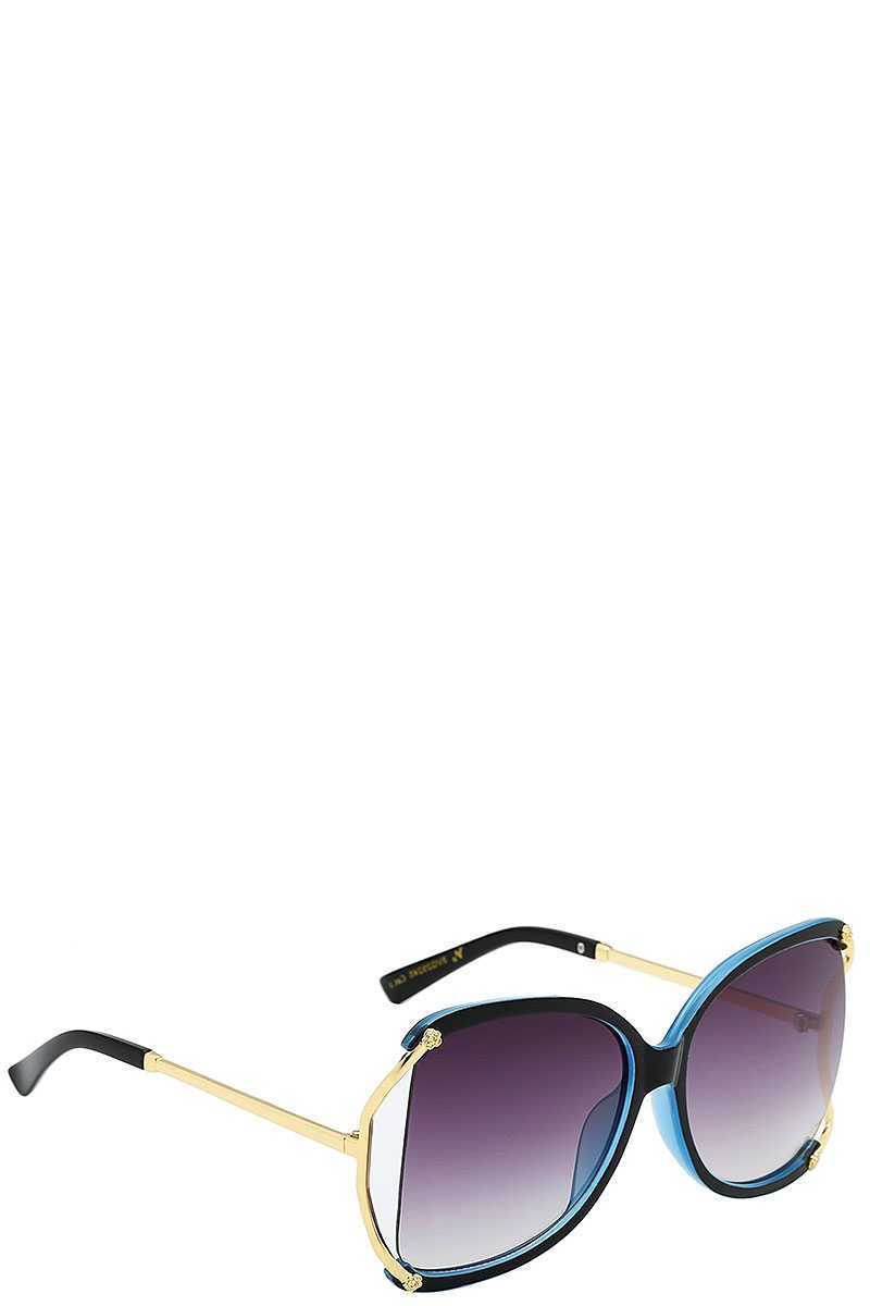 Stylish Polymer C Frame Metallic Temple Womens Sunglasses - Absolute Fashion 2020