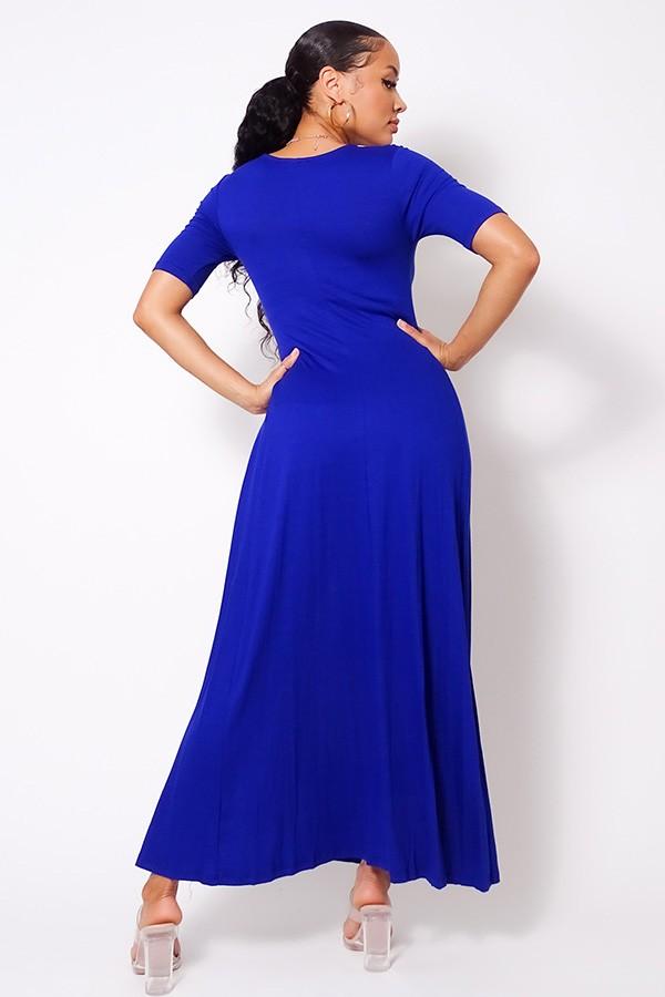 Elbow Sleeve Maxi Tank Top With Side Slits - Absolute Fashion 2020