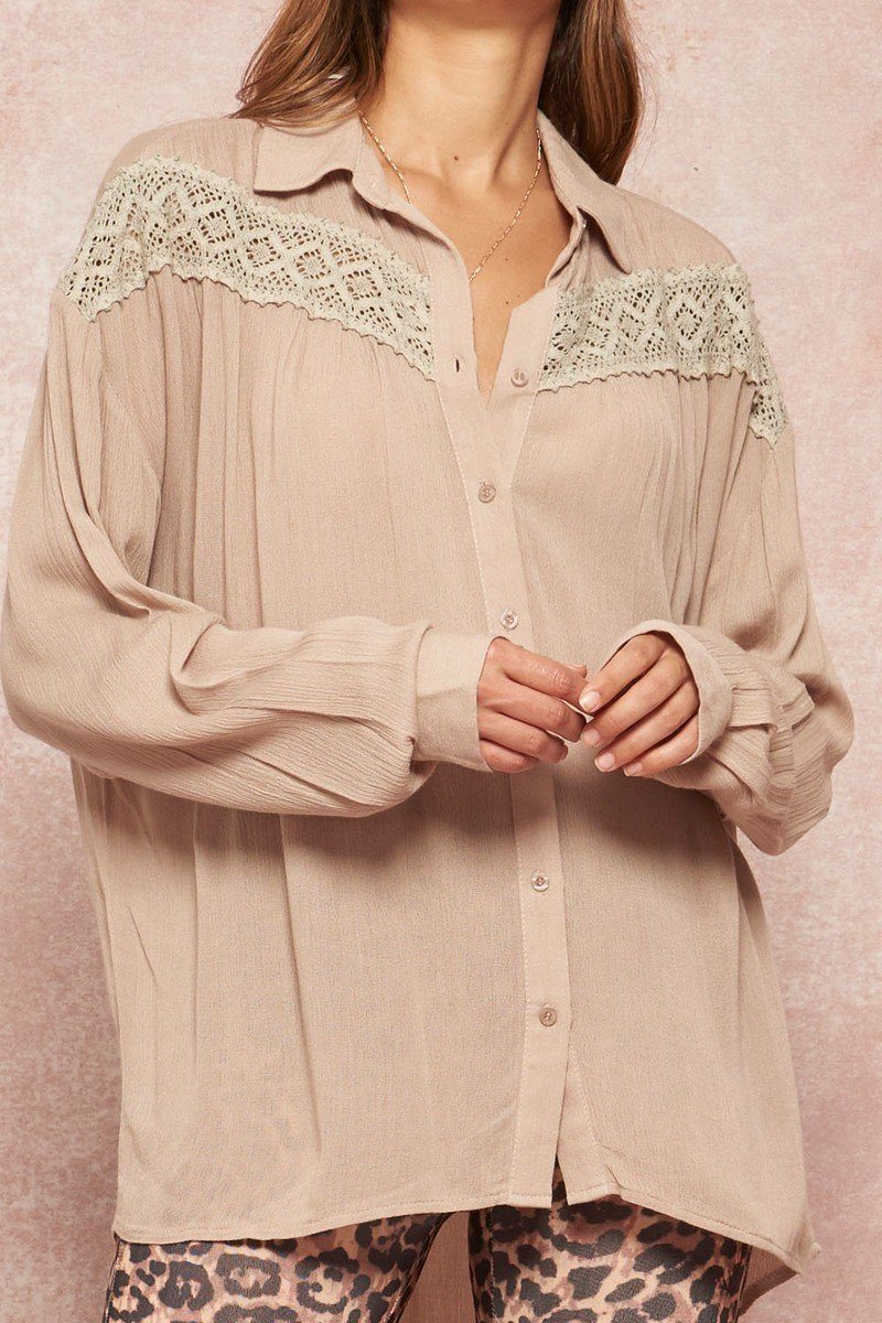 A Crinkled Woven Shirt Featuring Basic Collar - Absolute Fashion 2020