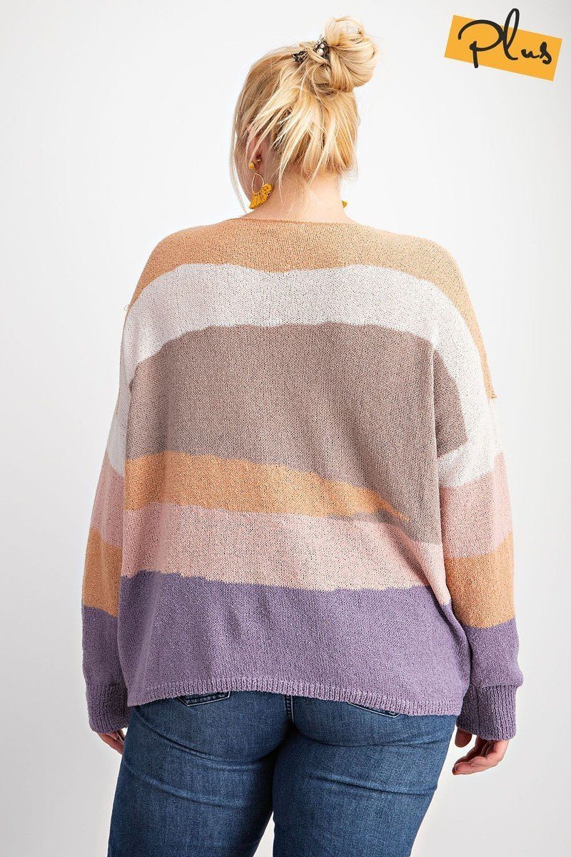 Striped Light Weight Knitted Sweater Top - Absolute Fashion 2020