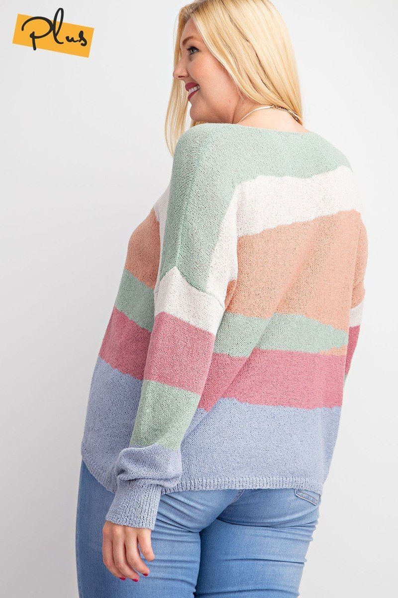 Striped Light Weight Knitted Sweater Top - Absolute Fashion 2020