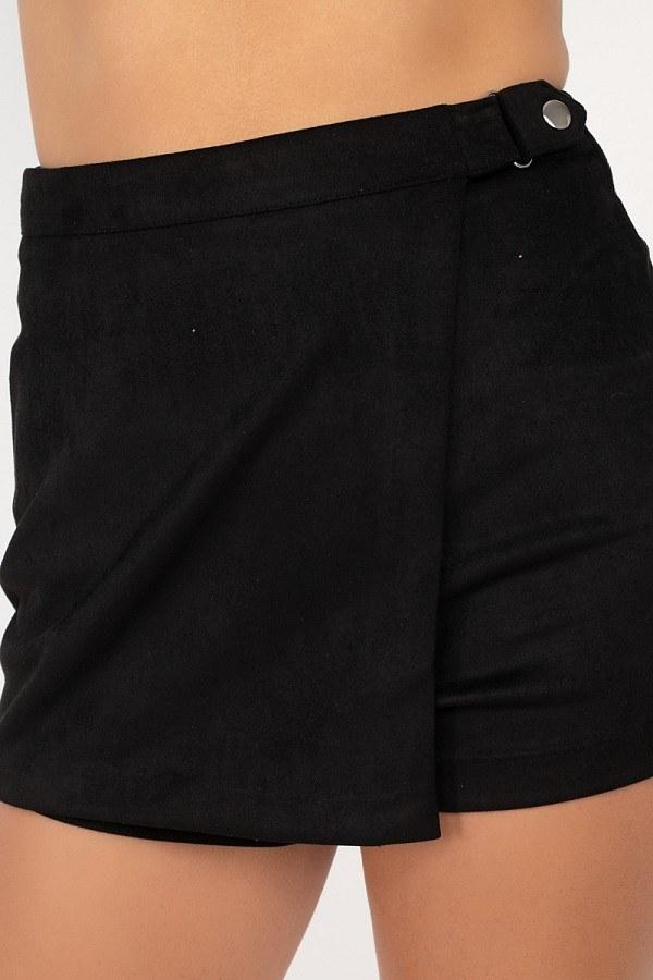 Side Tab Snap Suede Skort - Absolute Fashion 2020