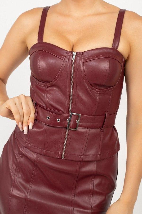 Top & Mini Skirt Waist Tie Set - Absolute Fashion 2020