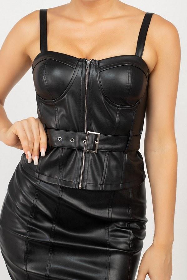 Top & Mini Skirt Waist Tie Set - Absolute Fashion 2020