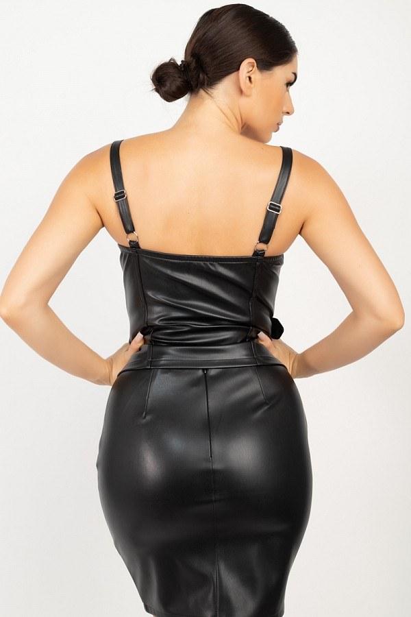 Top & Mini Skirt Waist Tie Set - Absolute Fashion 2020