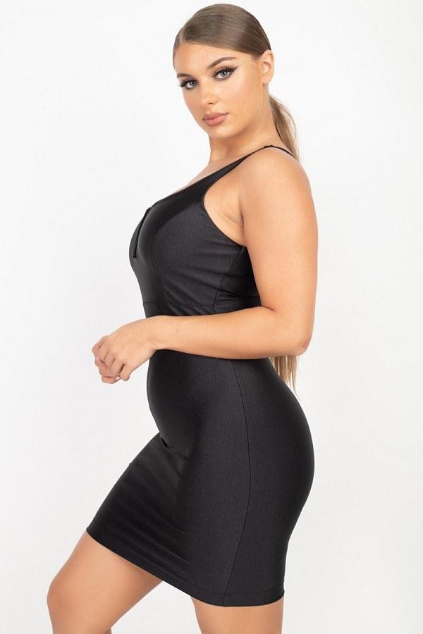 Sleeveless Stretch Satin Mini Dress - Absolute Fashion 2020