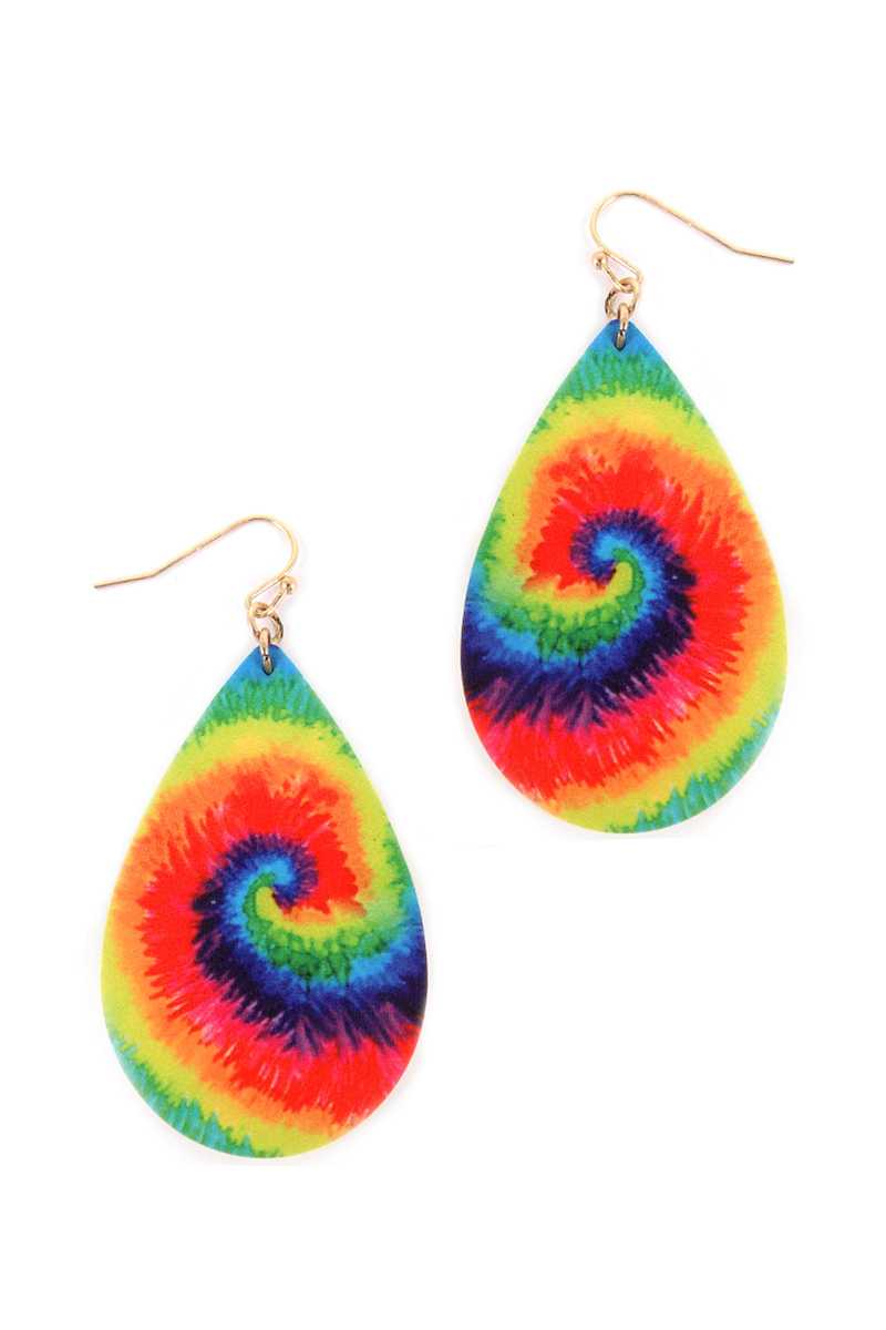 Teardrop Multi Color Hook Earring - Absolute Fashion 2020