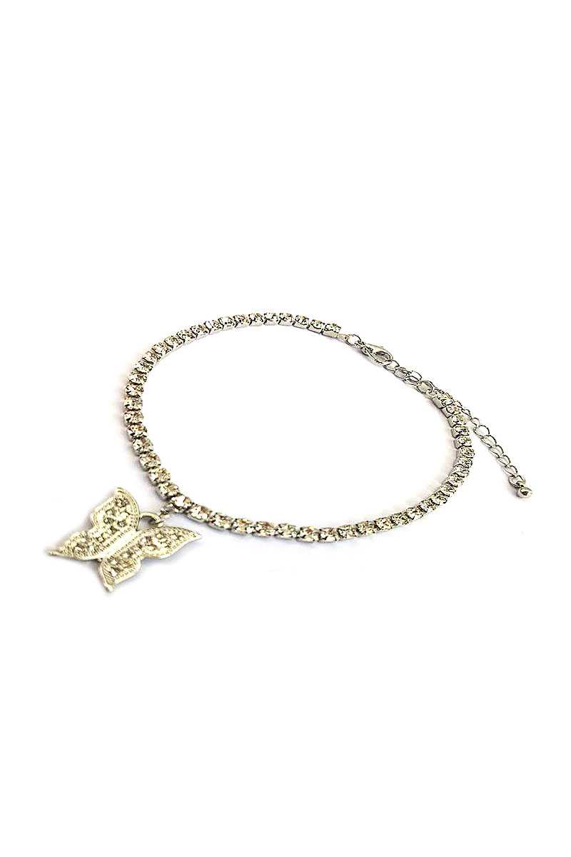 Trendy Multi Rhinestone Butterfly Dangle Bracelet - Absolute Fashion 2020