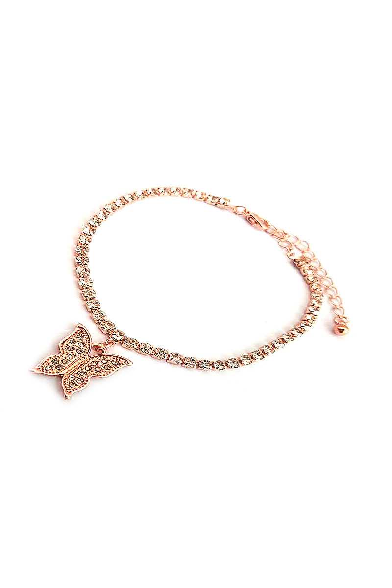Trendy Multi Rhinestone Butterfly Dangle Bracelet - Absolute Fashion 2020