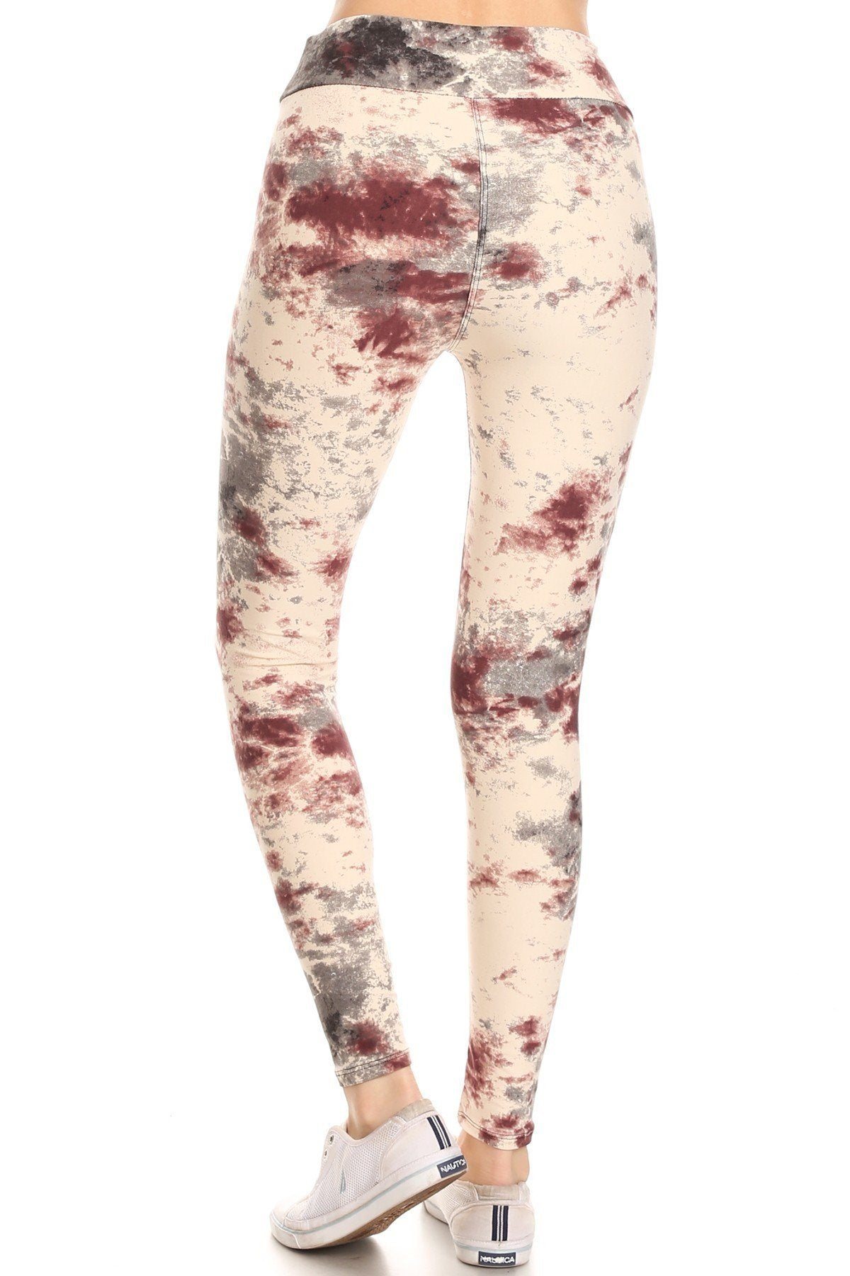 Yoga Style Banded Lined Tie Dye Print, Full Length Leggings In A Slim Fitting - Absolute Fashion 2020