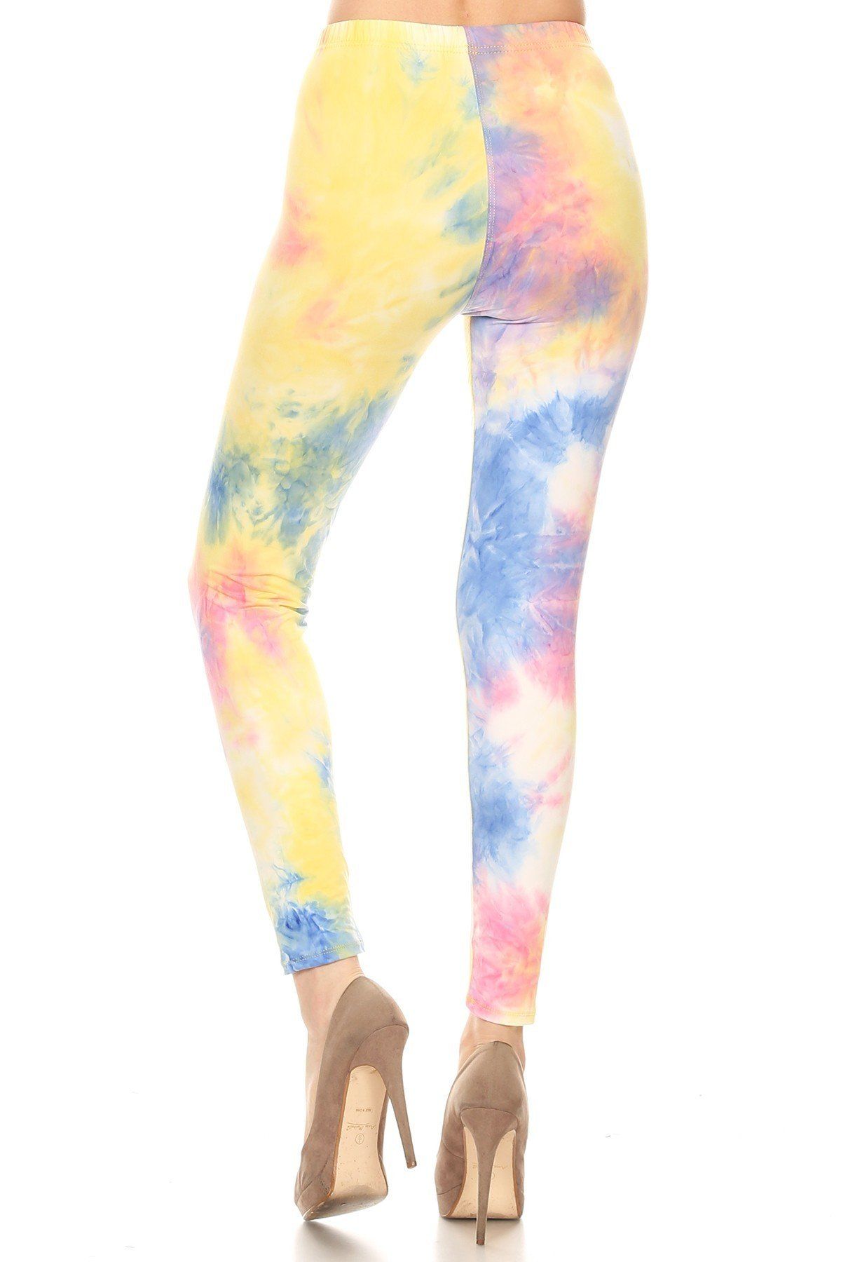 Tie Dye Printed, Full Length, High Waisted Leggings In A Fitted Style With An Elastic Waistband - Absolute Fashion 2020