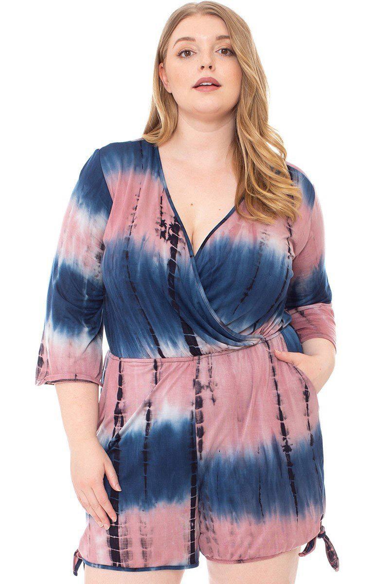 Tie Dye Wrap Plussize Romper - Absolute Fashion 2020