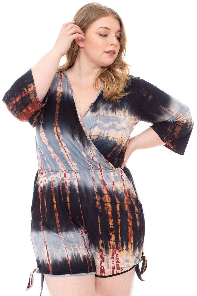 Tie Dye Wrap Plussize Romper - Absolute Fashion 2020