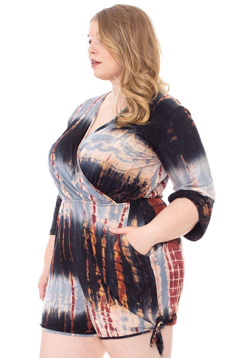 Tie Dye Wrap Plussize Romper - Absolute Fashion 2020