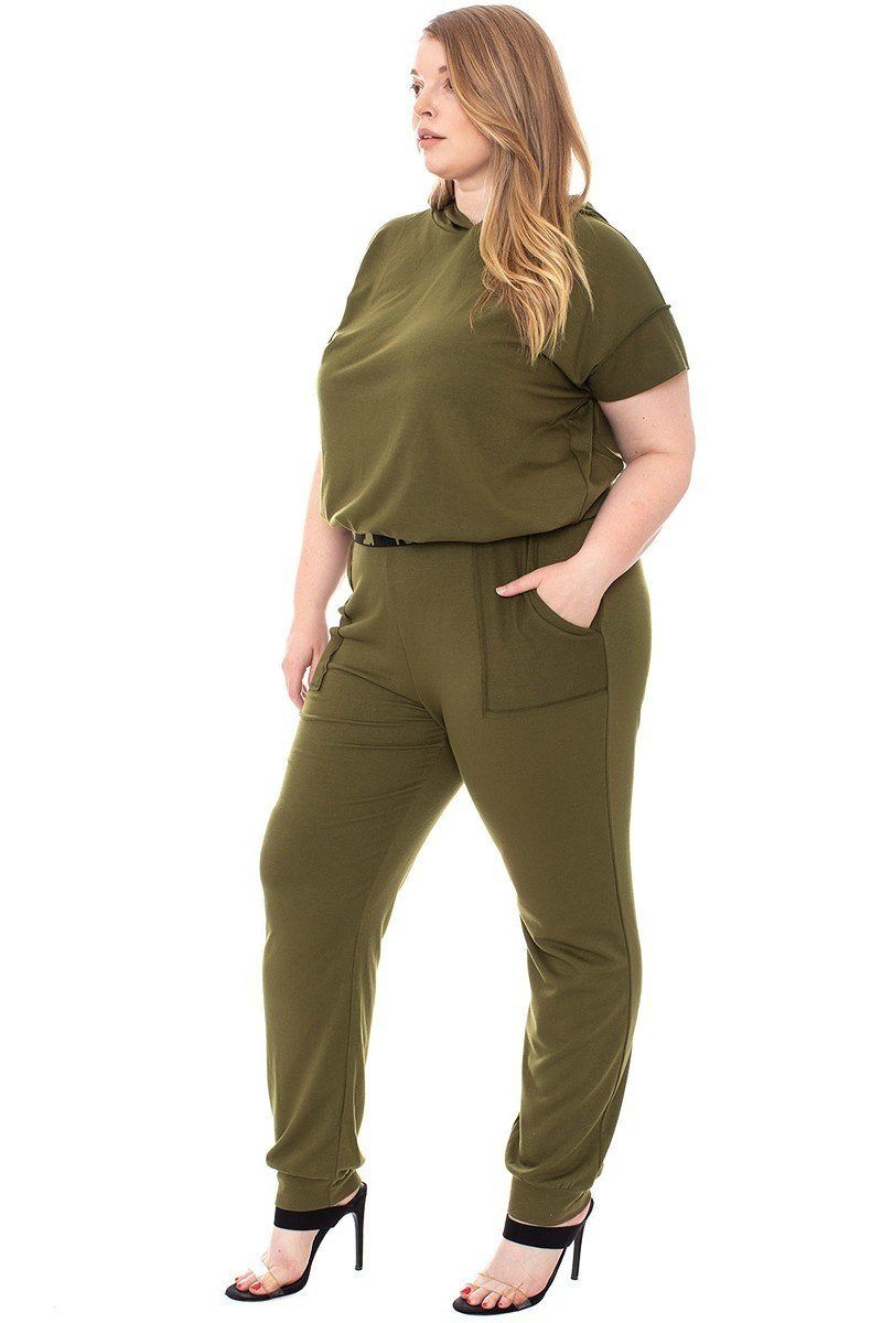 Camouflauge Detailed Jogger Plus Size Set - Absolute Fashion 2020