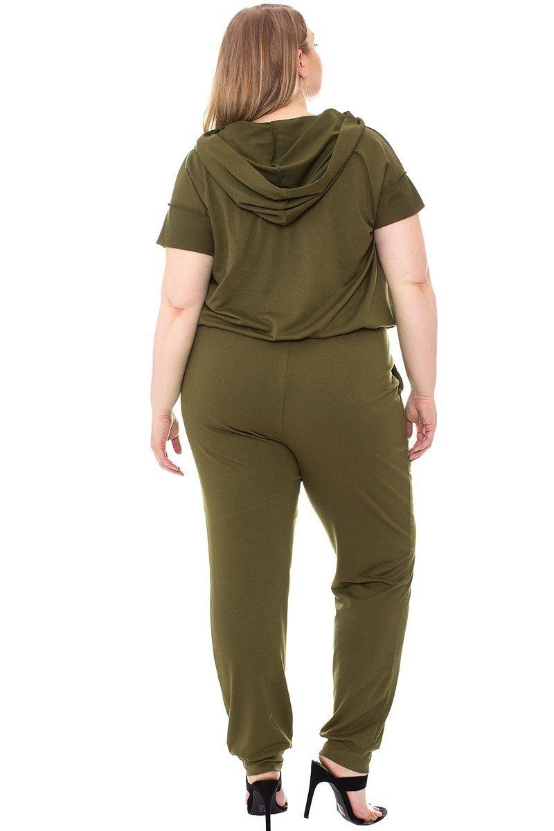 Camouflauge Detailed Jogger Plus Size Set - Absolute Fashion 2020